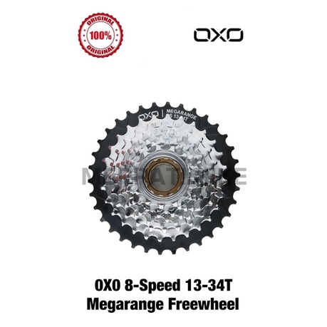Freewheel 8 speed OXO Megarange 13-34T Drat Ulir Gear Belakang 8 speed