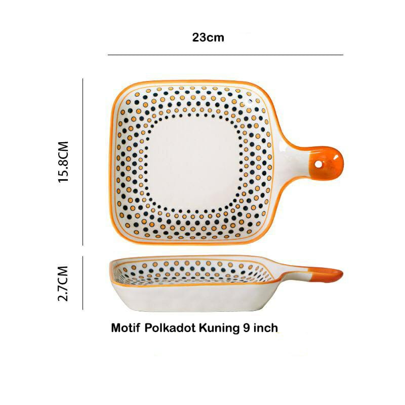 Piring Keramik Oven Eropa Cantik Model Piring Saji Baking Ukuran 23cm