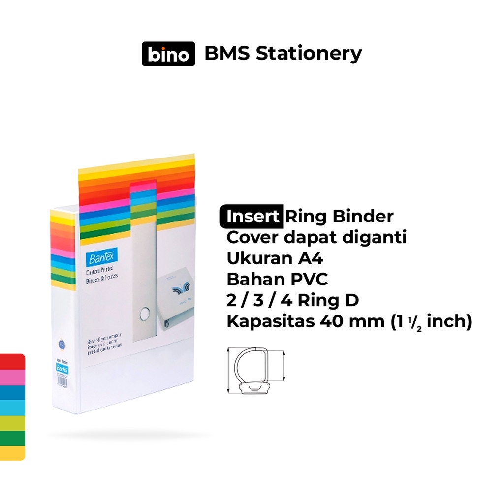 

[BMS Surabaya] Bantex INSERT Ring Binder Ukuran A4 | Kapasitas 40 mm