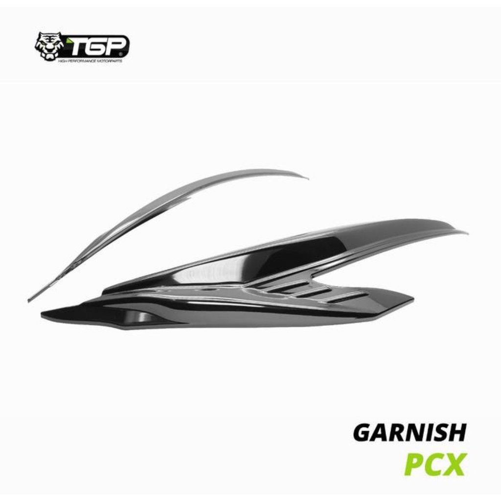 Cover Lampu / Tutup Pelndung Lampu Depan Garnish Honda Pcx 150 Lampu Tgp Black Chrome