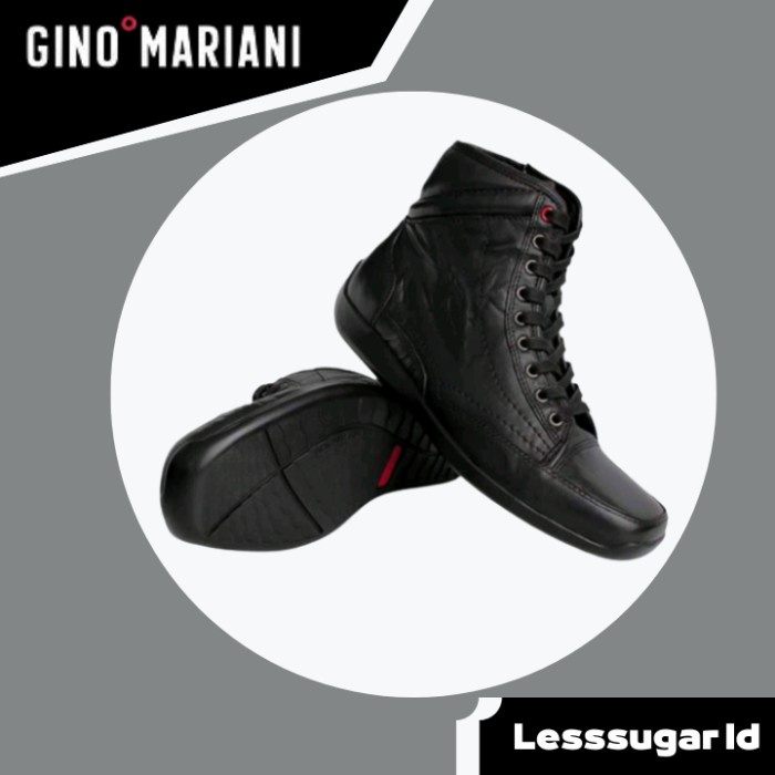 Sepatu GINO MARIANI Original Model Boots Kulit Hitam Elario 2