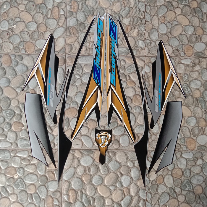 stiker striping motor yamaha scorpio z 225 2006 hitam gold
