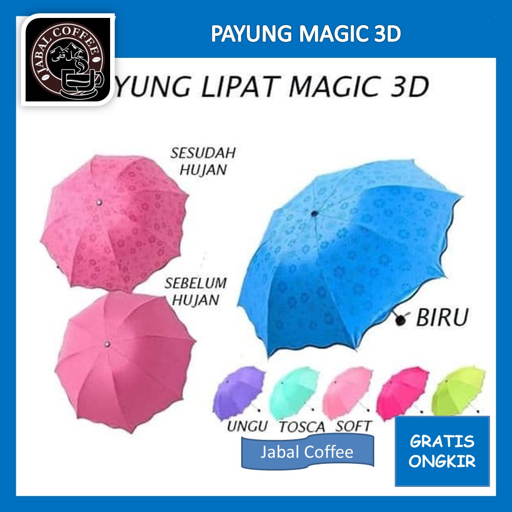 Umbrella Portable / Payung Magic 3D Lipat / Payung Hujan Anti Sinar Matahari