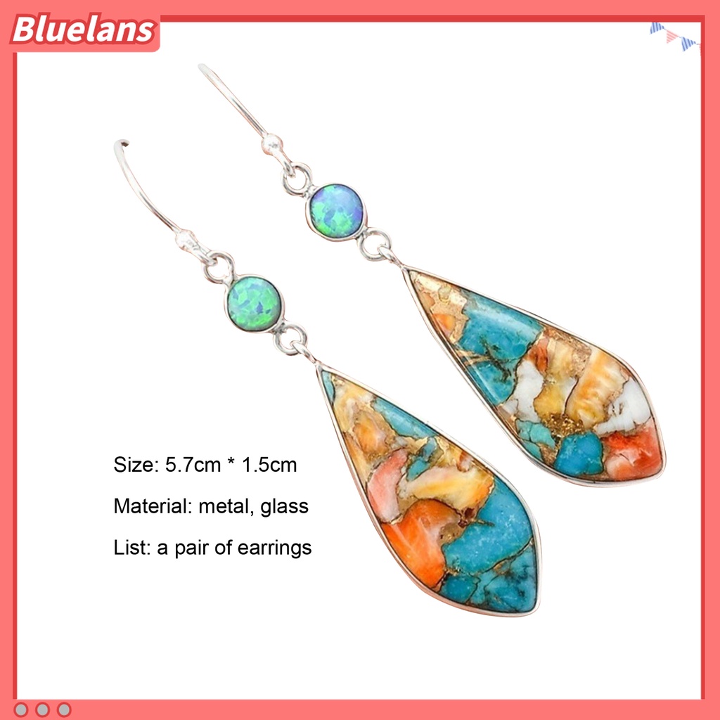1 Pasang Anting Menjuntai Bahan Logam Gaya Retro Untuk Wanita