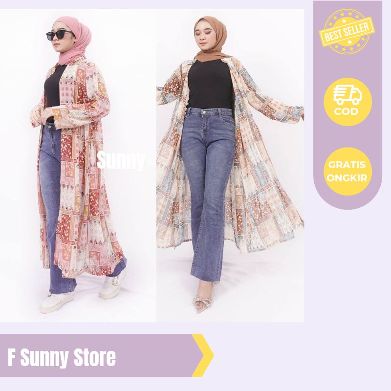 OLIA OUTER LONG WANITA KONDANGAN KIYOWO BATIK | CARDY DRESS SEMI KARDINGAN