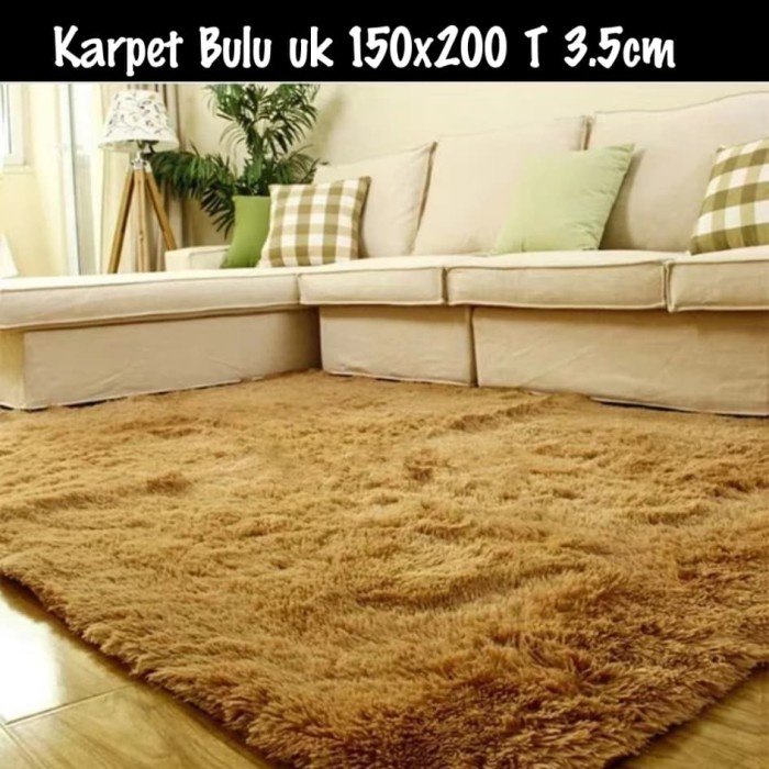 KARPET BULU Karpet bulu lembut 150*200 Tebel 3cm - Putih berkualitas rasfur premium anti slip jumbo 