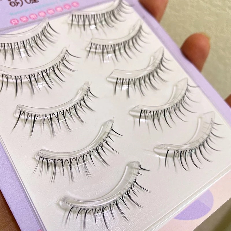 F83 - 5 PASANG FAIRY LASHES DOUYIN NATURAL Transparent Band Hybrid False Eyelashes Light Volume Makeup 3D Fake Eyelashes  Short Eyelash