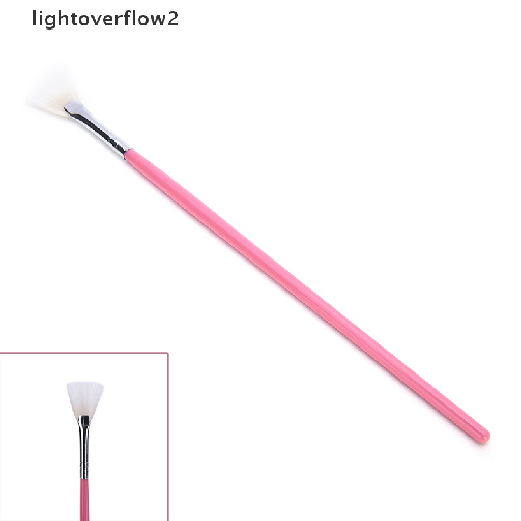 (lightoverflow2) 1pc Brush Nail Art Bentuk Kipas Warna Gradasi