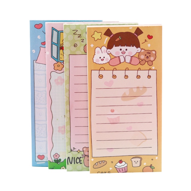 

J2 - Sticky notes vertical note pad cute cartoon students memo