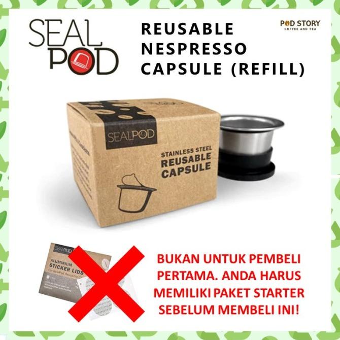 Reusable Nespresso Capsule refill stainless - SEALPOD Capsule ONLY Termurah