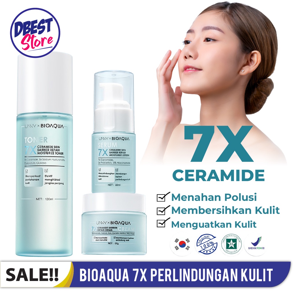 [BPOM] BIOAQUA 7X Ceramide Soothing Toner Skin Barrier Repair Toner 120ml / Cream 50g / Serum 30ml