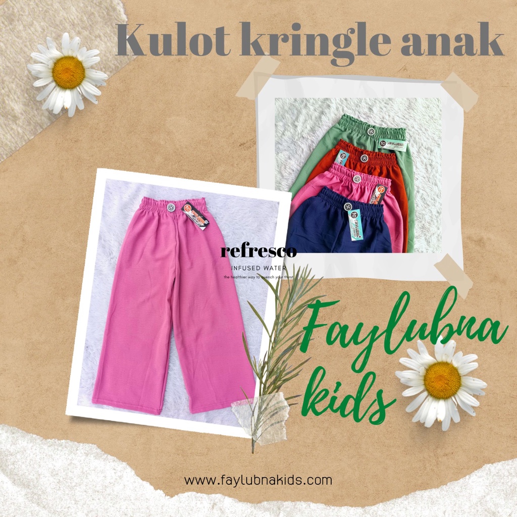 KULOT KRINGKLE ANAK 4-7 TAHUN / KULOT ANAK PEREMPUAN / CELANA KULOT ANAK PEREMPUAN / KULOT KRINGKLE AIRFLOW / CELANA PANJANG ANAK PEREMPUAN