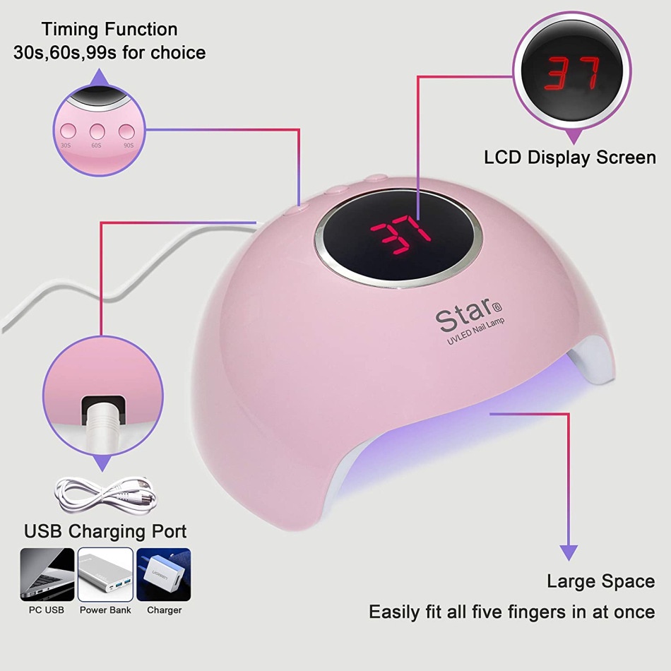 [ORIGINAL] Pengering Kutek Kuku Gel untuk Nail Art Manicure Lampu UV LED/mesin pengering kutek/Lampu UV nail art/nail gel dryer