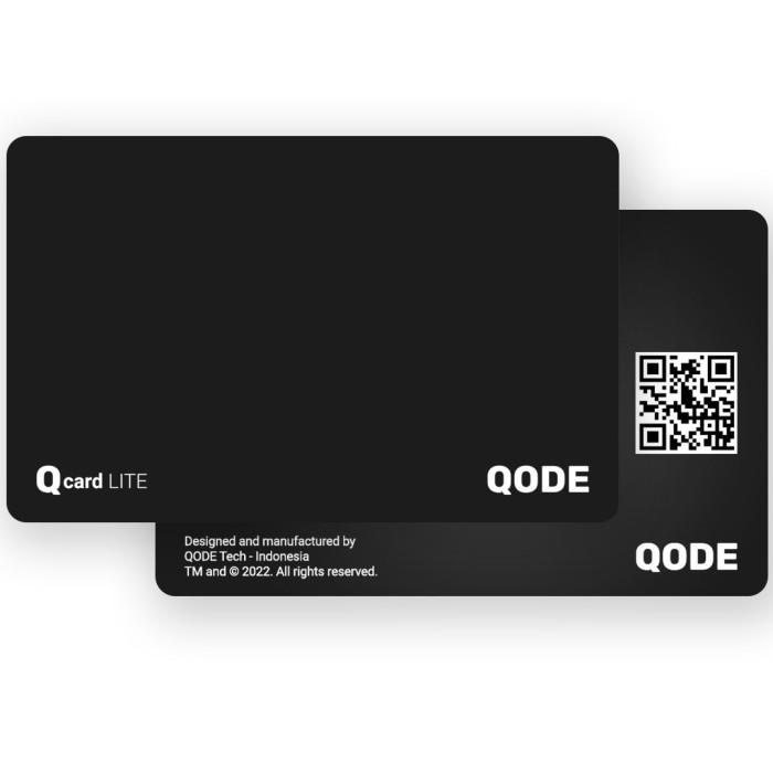 Qcard Lite (Black) kartu nama digital dengan customized web page