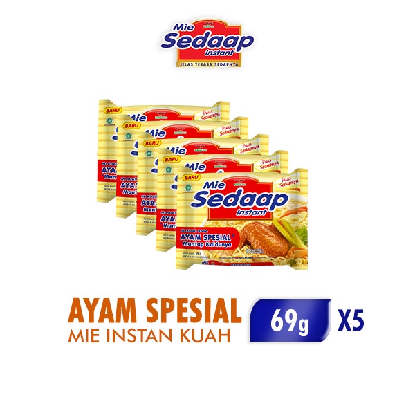 

NEW Sedaap Mie instan Ayam Spesial 69 gr x 5 pcs