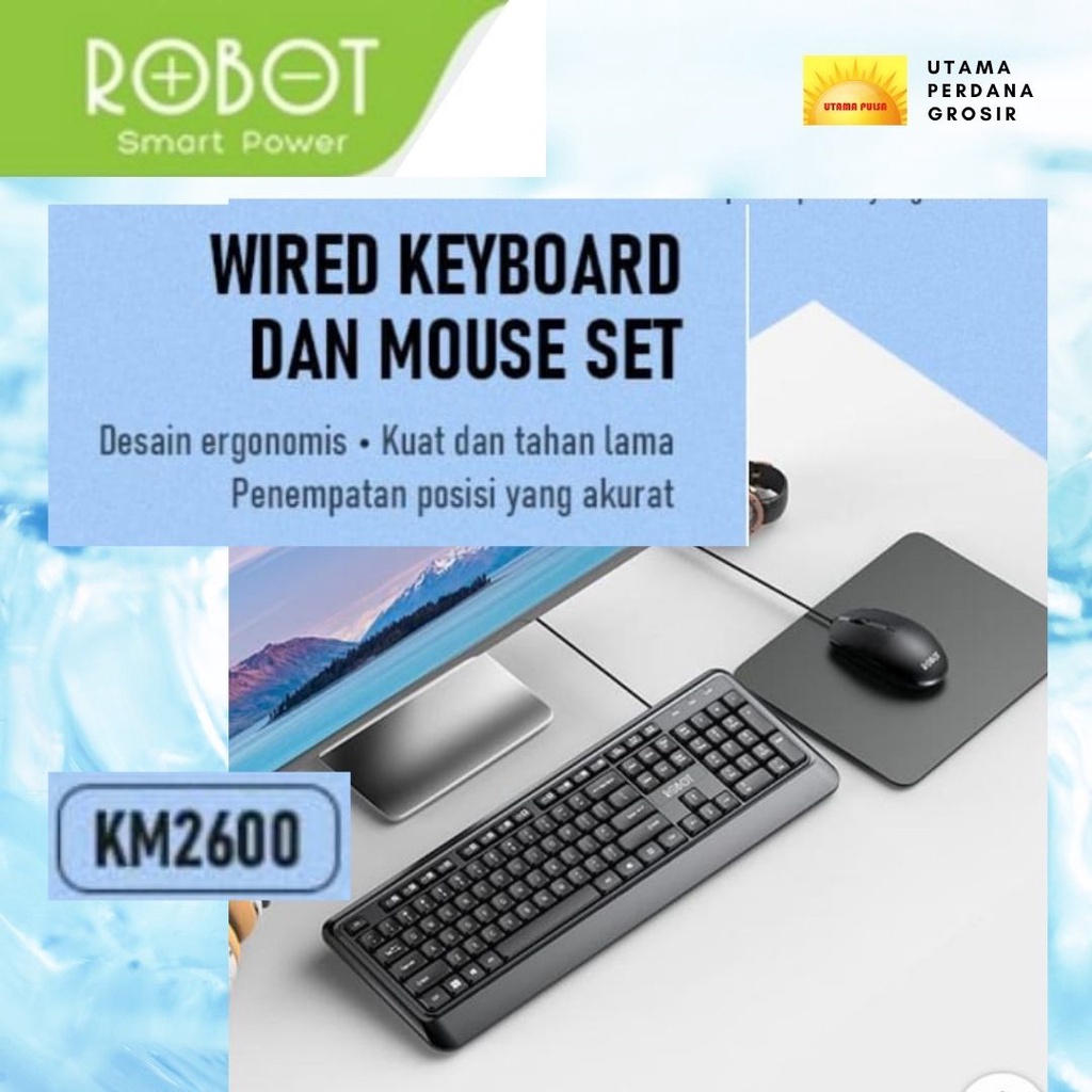 ROBOT KM2600 wired keyboard &amp; mouse combo black