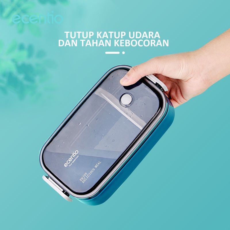 ecentio Kotak Bekal Single-Layer Lunch Box kotak Makan Kapasitas tempat bekal 800ml