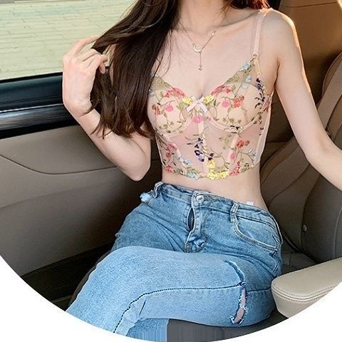 [Jakarta ready] Frs home Renda Prancis bersulam lingerie wanita bagian dalam dan luar korset tulang ikan rompi korset membent push up bra