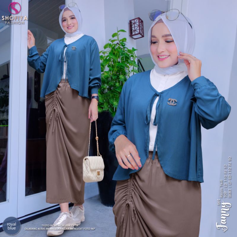 [READY] FANNY SET BY SHOFIYA SETELAN WANITA MUSLIM OUTER ROK
