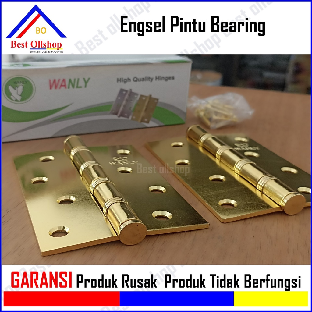 Engsel pintu plat 4 inch CP / Engsel Jendela Pintu Rumah Bearing 4 Baut GP