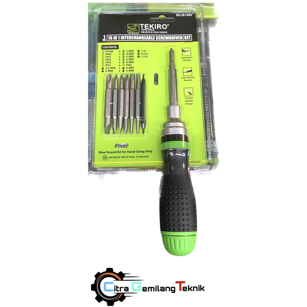 Obeng 19 in 1 set/ Tekiro 19 in 1 interchangeable screwdriver set