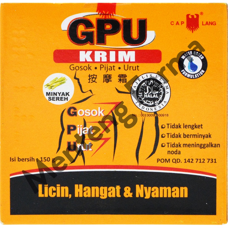 GPU Krim Sereh 150 Gr - Krim Urut Tidak Lengket dan Berminyak