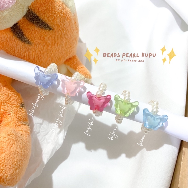 beads ring pearl - kupu jelly / cincin manik-manik korea / beads ring by mochramlann