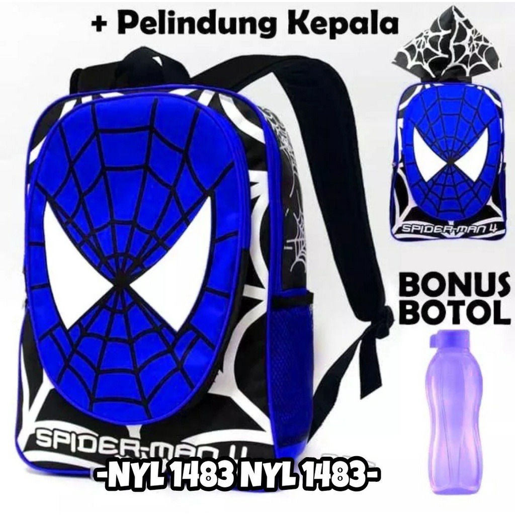 TS STORE-Tas Sekolah TK-SD Ransel Anak Laki-Laki Karakter Timbul Tas Marvel SPIDERMAN Import 3D Emboss