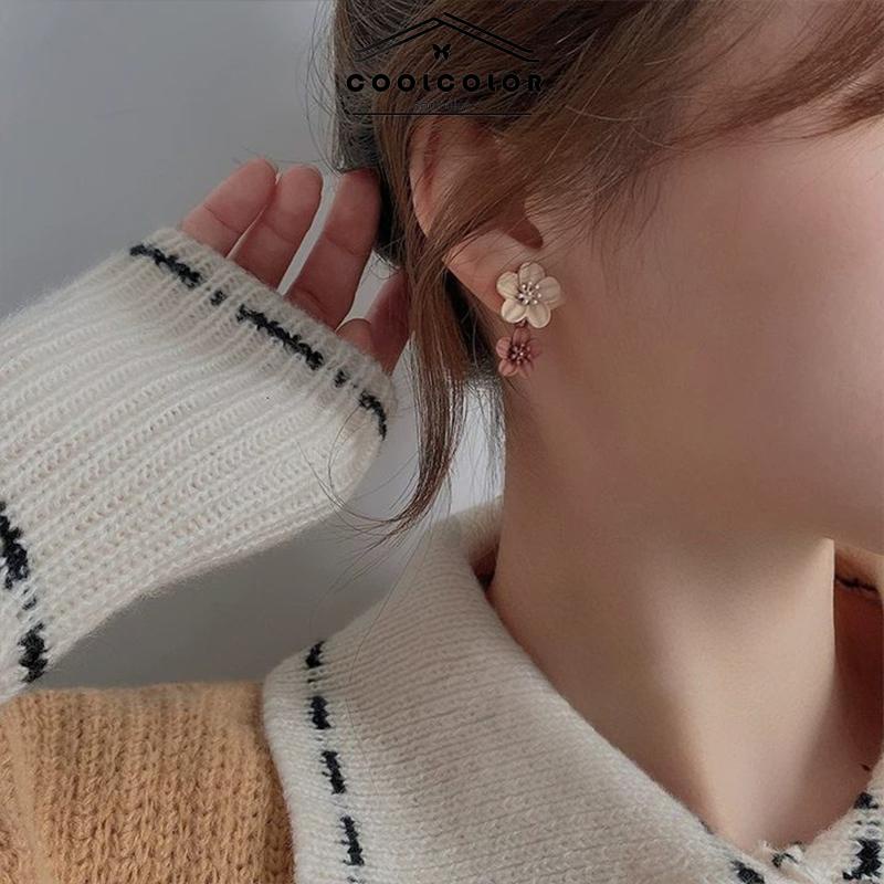 COD❤️Anting Bunga Kontras warna Spray bunga  Anti Karat Dan Anti Luntur Dewasa Gaya Korea Untuk Wanita Fashion Murah