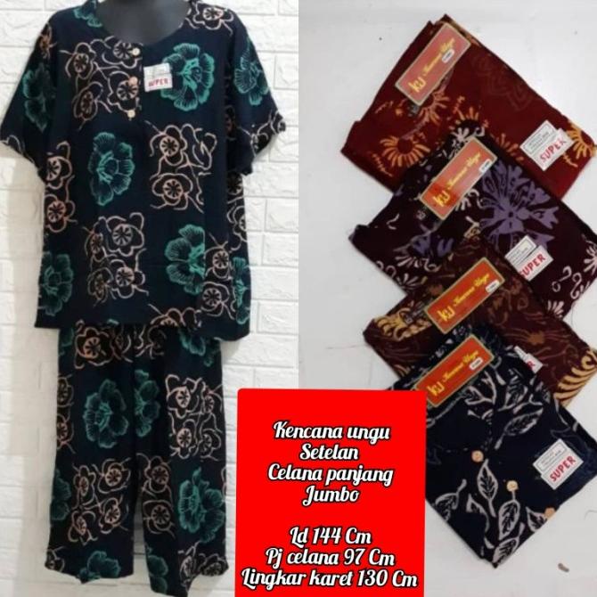 SETELAN CELANA PANJANG JUMBO CM KENCANA UNGU