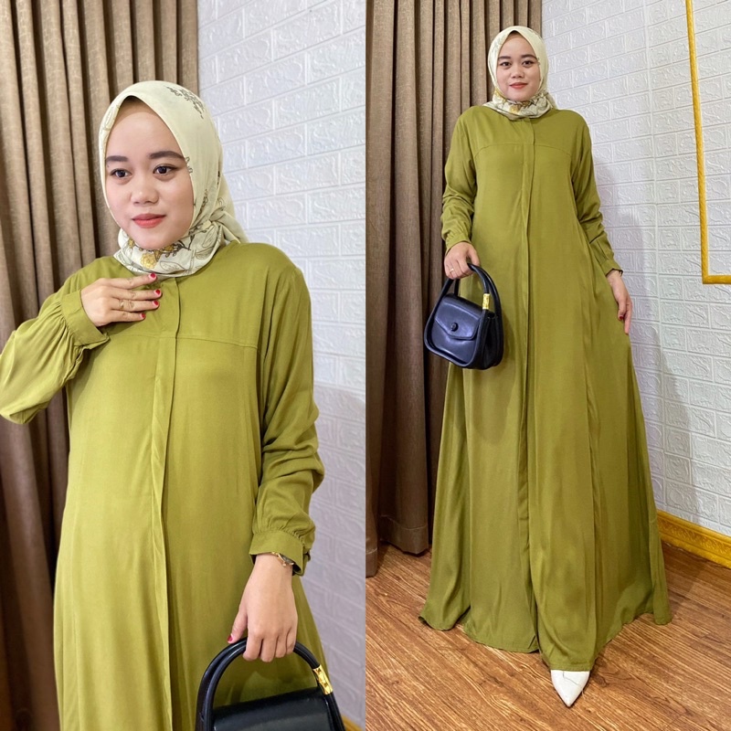 Dress Khodijah, Bahan Rayontwill premium, LD 110 PB 140