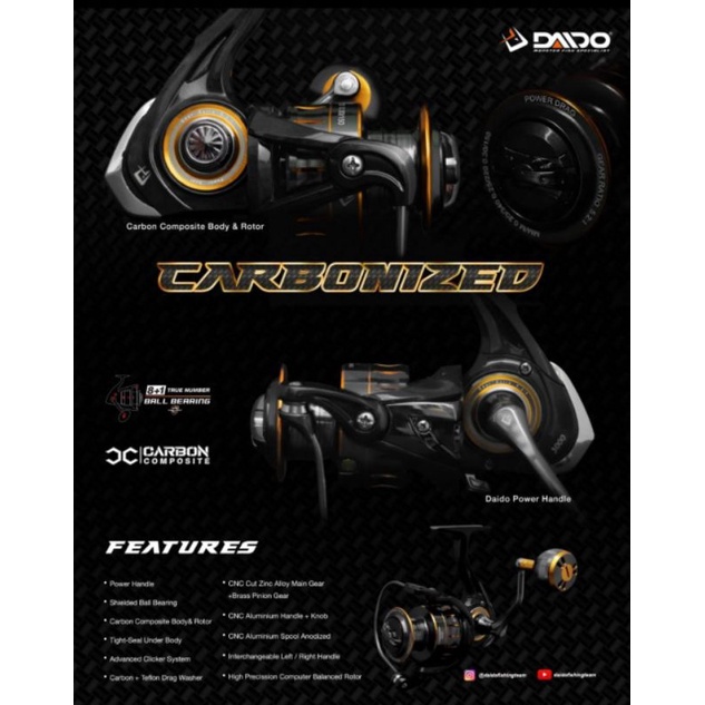 Reel Pancing Daido Carbonized 800-6000 Power Handle