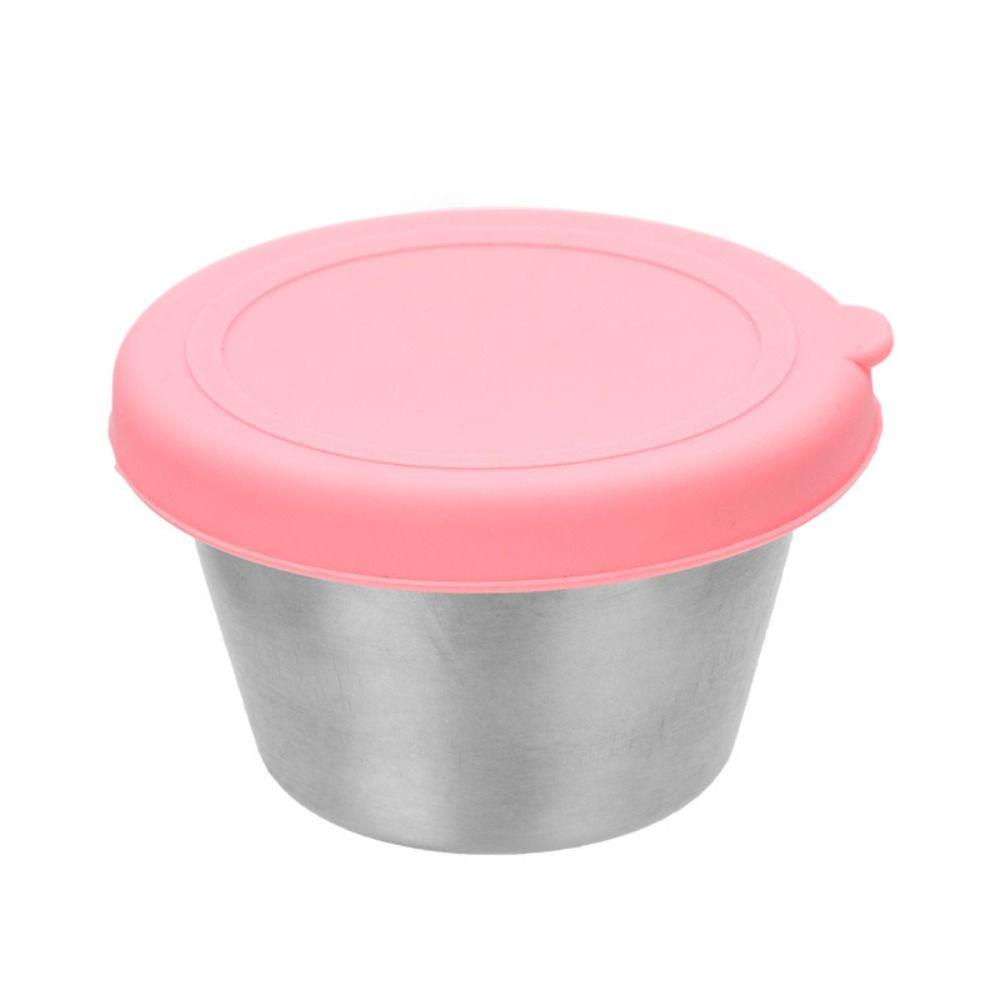 [Elegan] Seasoning Dish Portable Anti Bocor Mangkuk Saus Tomat Rumah Tangga Dengan Penutup Silikon Sealing Gadget Dapur