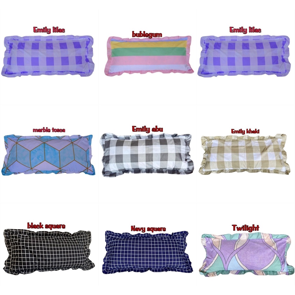 sarung bantal cinta motif aesthetic minimalis dan karakter uk 55x110 cm