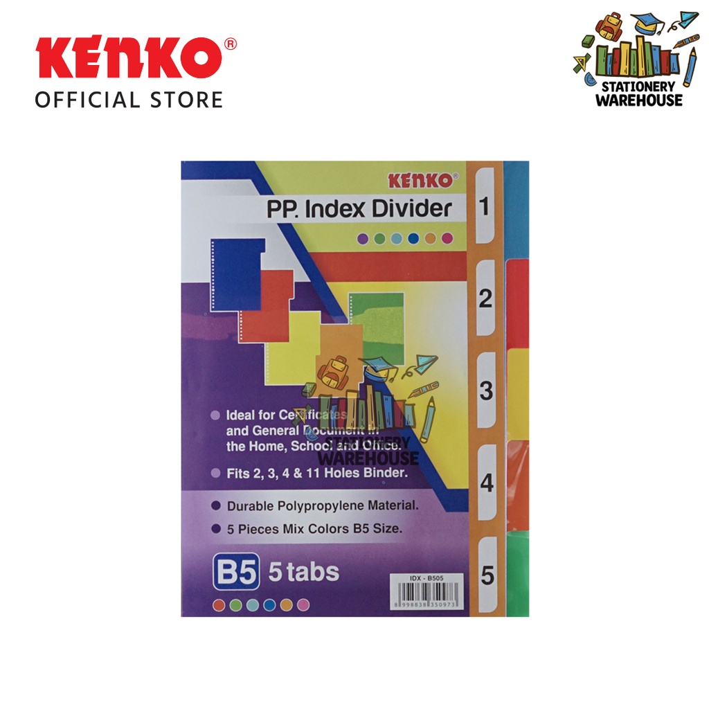 

KENKO PEMBATAS BINDER INDEX DIVIDER B5 IDX-B505 / 5 TAB