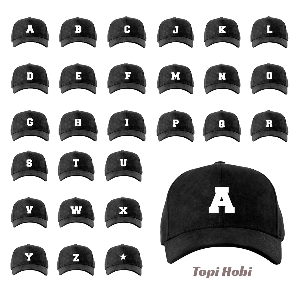 Topi Baseball Alphabet / Topi Bordir Huruf Ring Besi Laki Perempuan Remaja Dewasa Kualitas Distro Premium