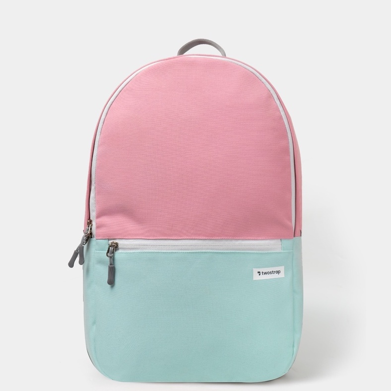 TWOSTRAP Tas Ransel Water Resistant Laptop 15.6 Inch Keperluan Backpack Sekolah dan Kuliah Wanita Pria Vecta 2.0-BubbleGum