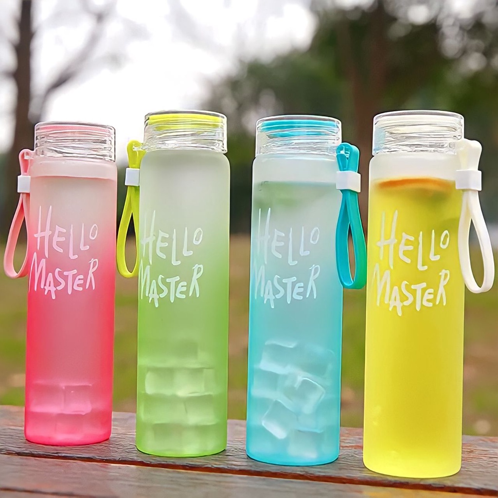 [COD] BOTOL MINUM KACA HELLO MASTER NON POUCH B-72 500ML