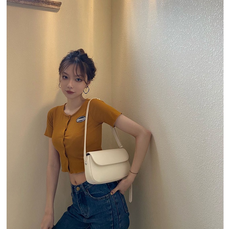 Suhao Tas Messenger Bag Wanita 2020 Baru Trendi Net Merah Tas Ketiak Tekstur Perancis Populer All-Match Ins Saddle Bag