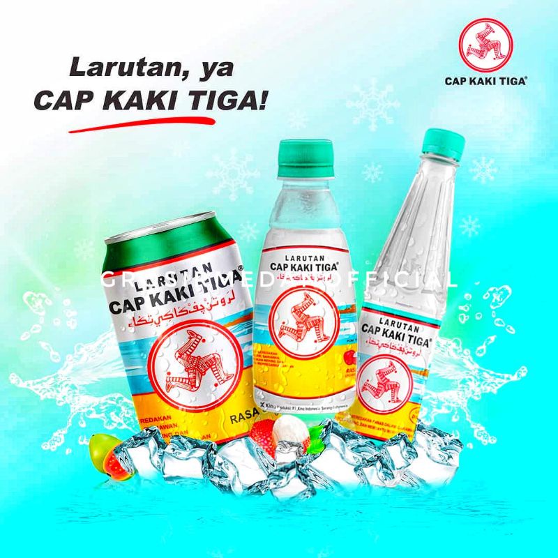 LARUTAN rasa CAP KAKI TIGA PET 320 ML - MENGURANGI GEJALA PANAS DALAM, RADANG TENGGOROKAN, BIBIR PECAH PECAH, GANGGUAN PENCERNAAN