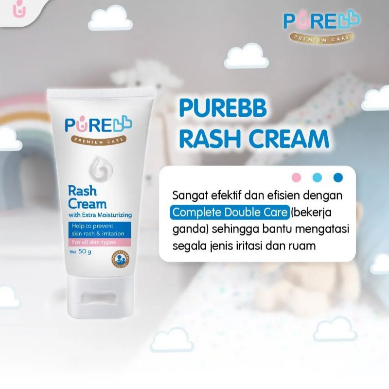 Pure BB Rash Cream with Extra Moisturizing Purebaby Krim Ruam Popok Baby PureBB