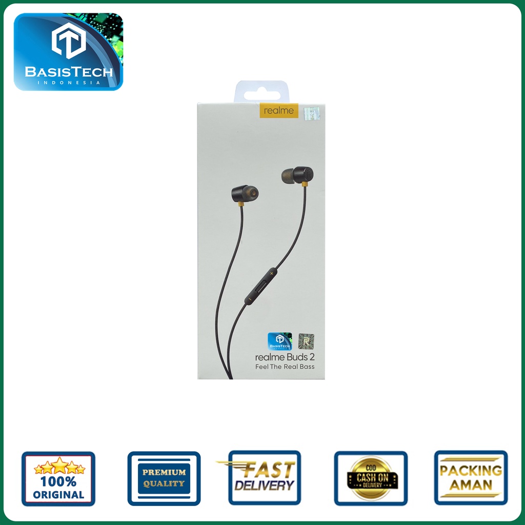 HEADSET EARPHONE REALME BUDS 2 REAL BASS RMA-155 ORIGINAL QUALITY