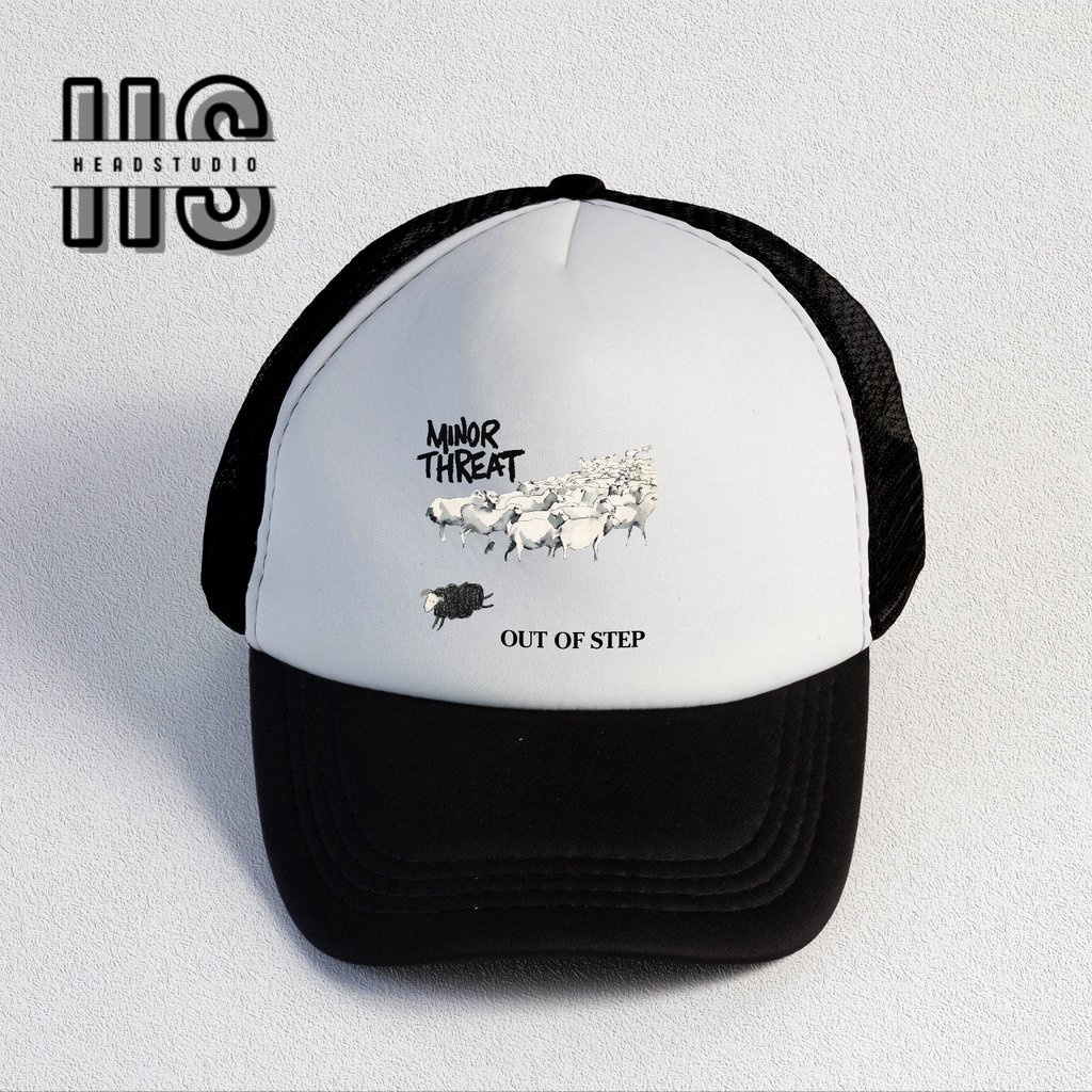 Minor Threat | Trucker Hat Best Seller | Topi Pria | Topi | Trucker | Topi Band | Baseball | Band | Topi Jaring | Topi Sablon | Head Studio