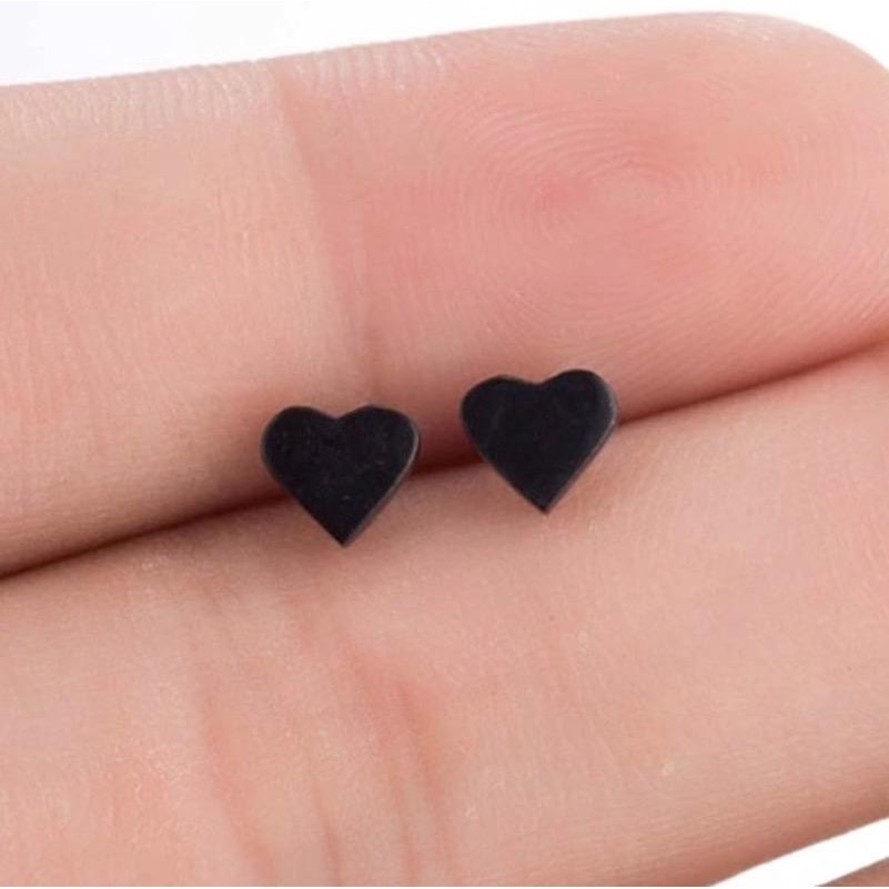 Anting Tusuk Mini Hitam Korea Stainless Stud Korea Fashion Minimalis Dalika