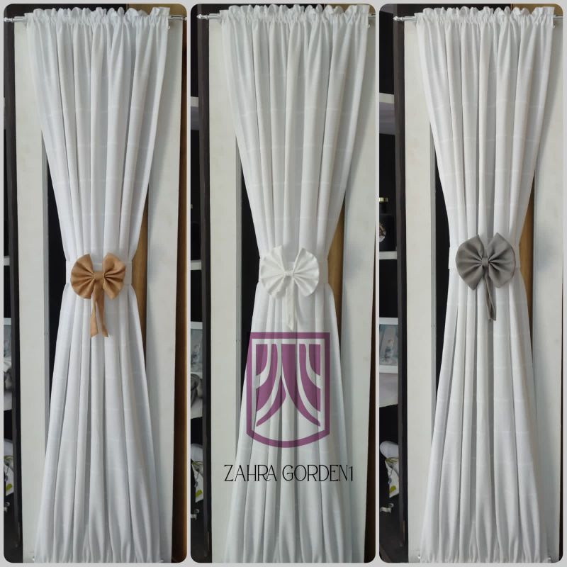 gorden jendela minimalis ikat pita kupu