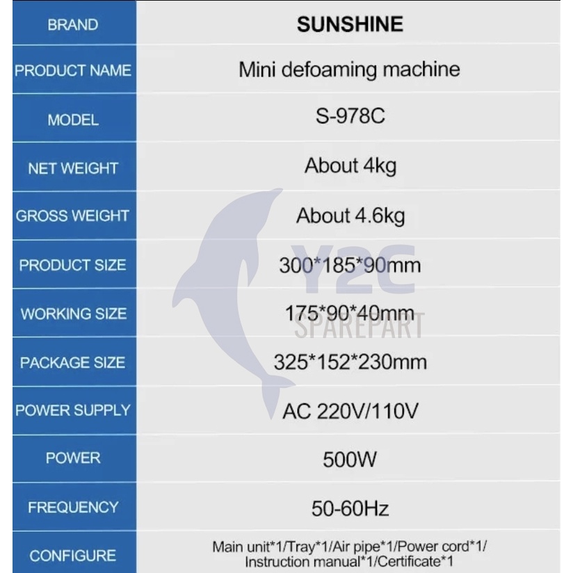 BUBBLE REMOVER SUNSHINE S-978C 7 INCH / ALAT SERVIS SERVICE HP