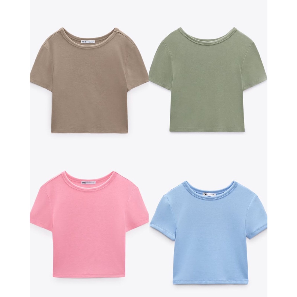 Zara Basic Ribbed Cropped Top