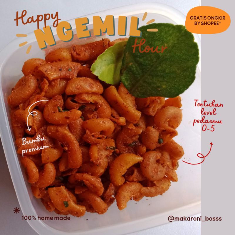 

makaroni bantet / makroni pedas best seller kemasan box +-300gr