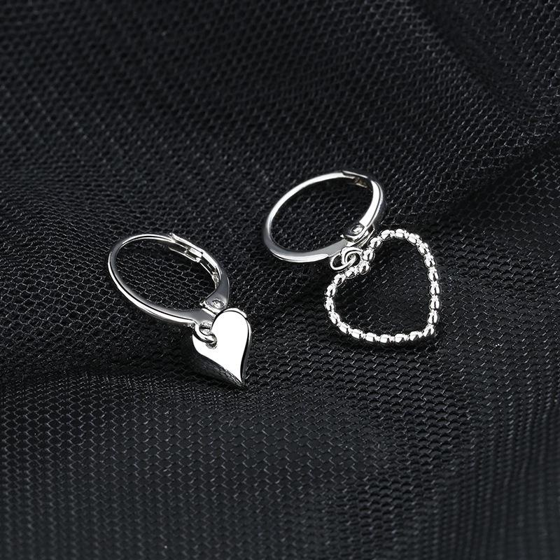 Anting Wanita Silver Double Hati Gantung Mini Manis Dalika