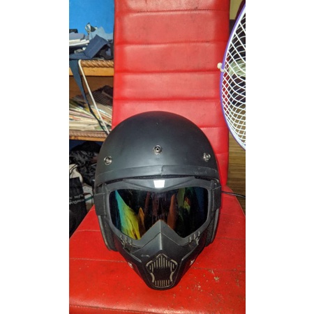 HELM BOGO + KACAMATA GOOGLE MASK bekas